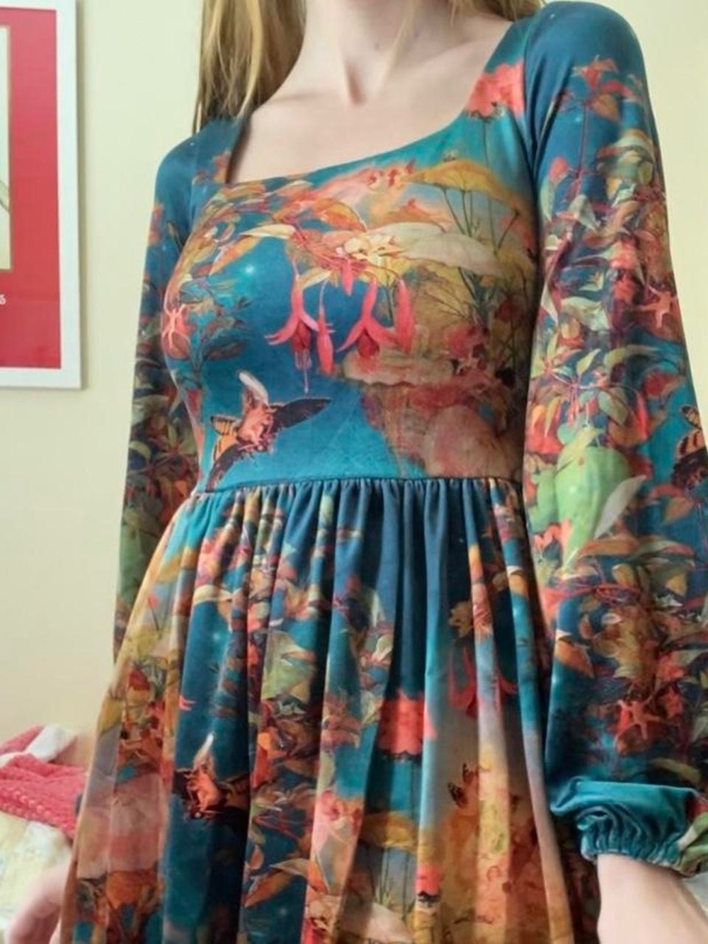 Blackmilk Midsummer Night’s Fairies velvet square neck Bishop long line dress - Picture 8 of 11